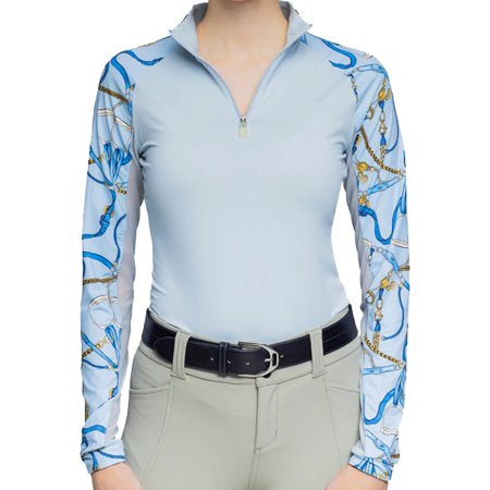 Kastel Denmark UPF30+ Blocked Robbins Egg Blue Bits & Belts Long Sleeve Mock $99