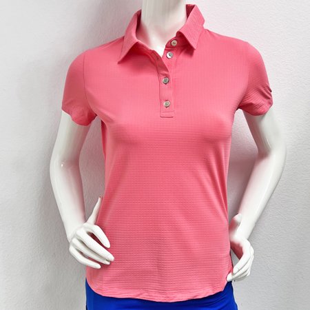 Kenny Dana UPF50+ Coral Polo Solid Color Short Sleeve Buttom Shirt $85.99