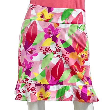 Kenny Dana Island Trends Pink Multi Flounce Botton 18" White 18" Skort $125.99