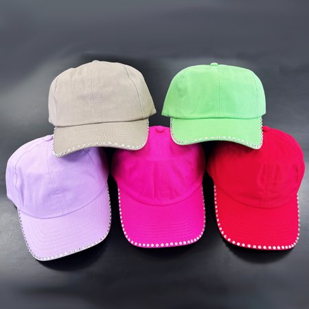 DESERT SPARKLE Crystal Trim Brim Baseball Cap 10 Colors $44.99