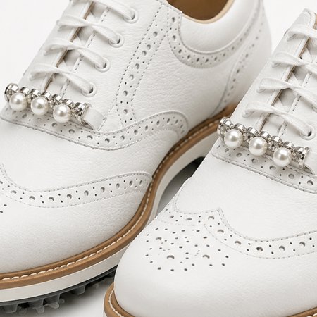 Silver Tone Pearls Faux Pearls-Crystal Lace-On Shoe Charm Pair $10.99