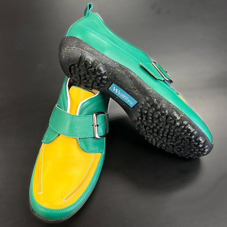 Lola Green-Yellow-White Easy-On Velcro Closure Golf & Walking Shoe $259