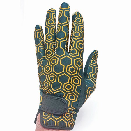 NAILED Elongated Finger Length: All-Weather Black & Gold Geo Print Glove $19.99