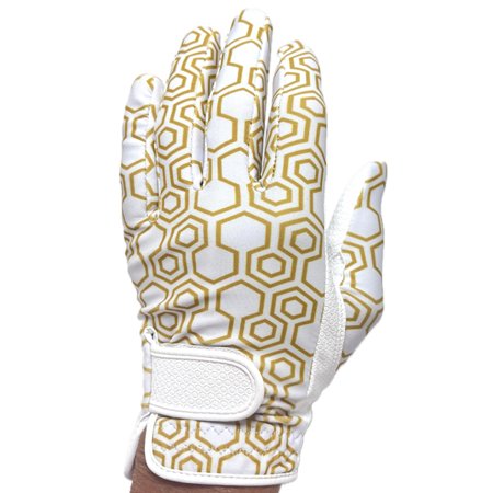 NAILED Elongated Finger Length: All-Weather White & Gold Geo Print Glove $19.99