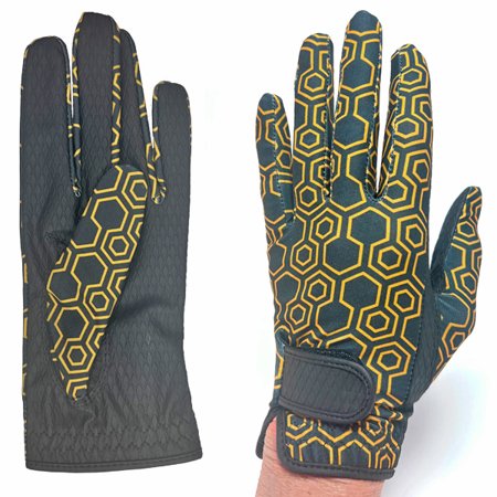 NAILED Standard Finger Length: All-Weather Black & Gold Geo Print Glove $19.99