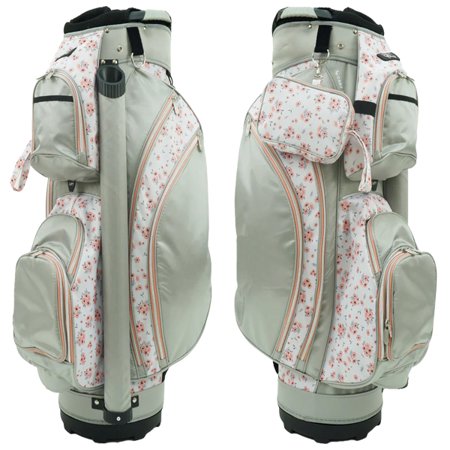 CART BAG: Spring Pink Silver Floral 14-Way 7-Pocket Light Weight Golf Bag $179.99
