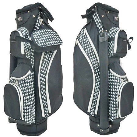 CART: Black-Houndstooth 5lb. 14-Way 8 Pocket Cart Bag + Bonus Tote $169.99