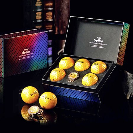 Gold Metallic 90 Compression 5 Ball with Clip Style Ball Marker Boxed Gift Set $37.99