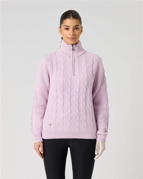 Daily Sports Pink Cable Pullover Unlined